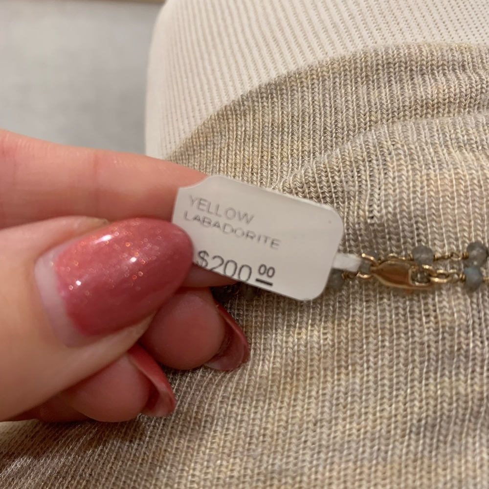 Genuine Labadorite gemstones with 18k chain.